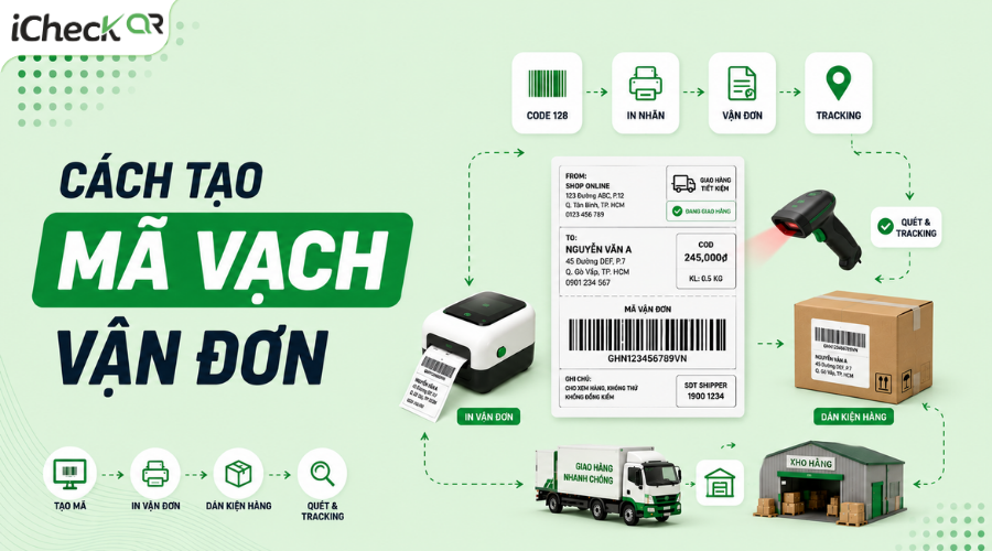 Cách tạo mã vạch vận đơn logistics: Hướng dẫn chi tiết + Công cụ miễn phí